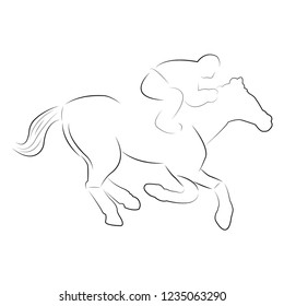 Riding sport line symbol. Design template vector