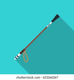 Riding whip icon in flat style isolated on white background. Hippodrome and horse symbol stock vector illustration.