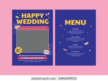 Riecha Wedding Invitation Template, Design illustration for cover, poster, wallpaper, gala, VIP, happy new year.