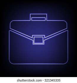 riefcase  icon with neon effect