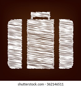 Riefcase icon. Vector illustration with chalk effect