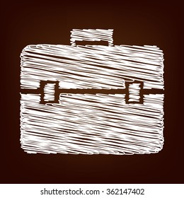 Riefcase icon. Vector illustration with chalk effect