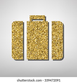 Riefcase  illustration. Golden icon