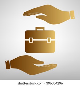 Riefcase sign Golden Effect.