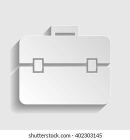 Riefcase sign. Paper style icon