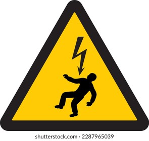 precaución, riesgo de electrocución, puede ser electrocutado, alto nivel de electricidad, caution, risk of electrocution, you may be electrocuted, high level of electricity, sign, symbol