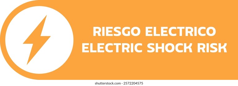 riesgo electrico electric shock risk sign for templates.