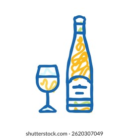 rieslin white wine doodle icon sketch vector. rieslin white wine sign. isolated symbol illustration