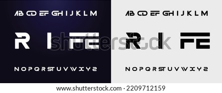 RIFE Sports minimal tech font letter set. Luxury vector typeface for company. Modern gaming fonts logo design. Stock photo © 