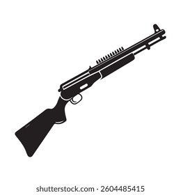 riffle silhouette vector white background