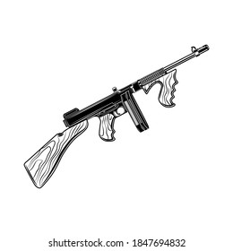 Ilustración vectorial rígida. Arma monocroma, arma de fuego náutica retro. Concepto de navegación o piratas para etiquetas o plantillas de emblemas