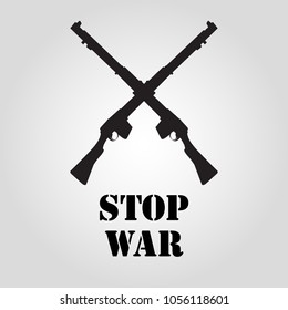 Riffles isolated flat vector icon as stop war poster