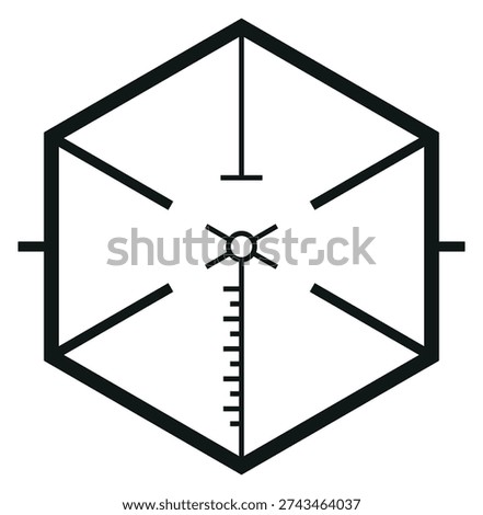 Rifle aim black symbol. Precise shoot mark