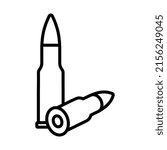 Rifle Ammo Icon. Bold outline design with editable stroke width. Vector Illustration.