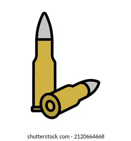 Rifle Ammo Icon. Editable Bold Outline With Color Fill Design. Vector Illustration.