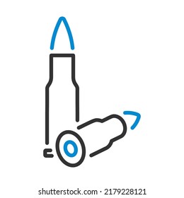 Rifle Ammo Icon. Editable Bold Outline With Color Fill Design. Vector Illustration.