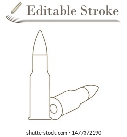 Icono De Ammo De Rifle. Diseño sencillo de Stroke modificable. Ilustración vectorial.