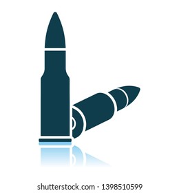 Rifle Ammo Symbol. Schattenreflektionsdesign. Vektorgrafik.