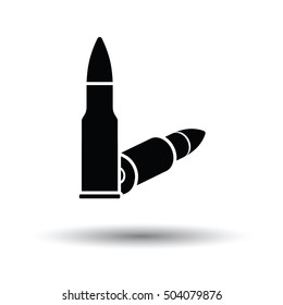 Rifle ammo icon. White background with shadow design. Vector illustration.