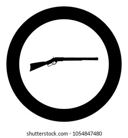 Rifle black icon in circle .