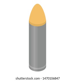 Rifle bullet icon. Isometric of rifle bullet vector icon for web design isolated on white background