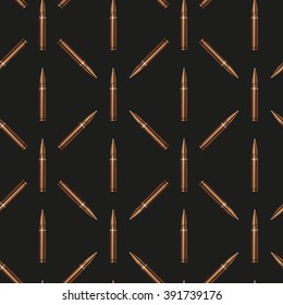 Rifle Bullets seamless pattern background. Vector Illustration.