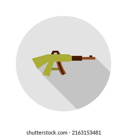 Rifle Circle Icon. Vector Illustration of Military Sign.