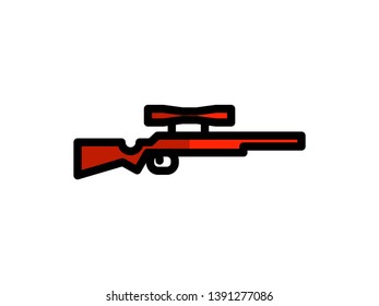 rifle filled line icon. Element of rifle icon for mobile concept and web apps. Thin filled line rifle icon can be used for web and mobile - Vector