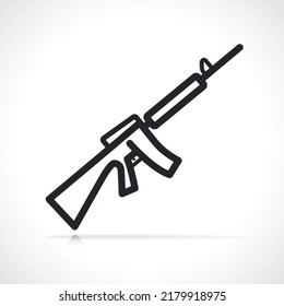 rifle or firearm line icon