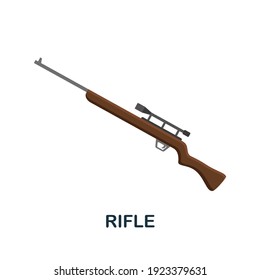 Rifle flat icon. Color simple element from wild west collection. Creative Rifle icon for web design, templates, infographics and more