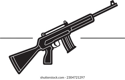 rifle flat vector illustration, rifle vector illustration on isolated white background