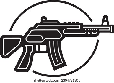rifle flat vector illustration, rifle vector illustration on isolated white background