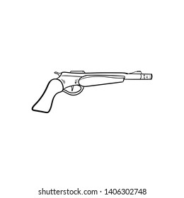 rifle gun doodle icon vector hand draw