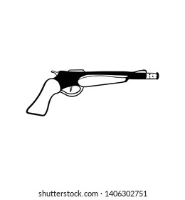 rifle gun doodle icon vector hand draw