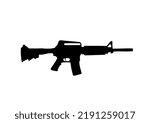 rifle gun vector in black