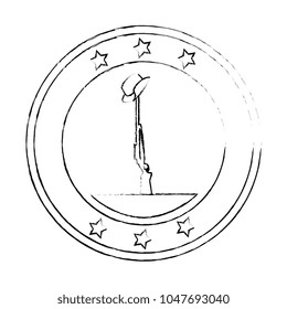 rifle and helmet emblem
