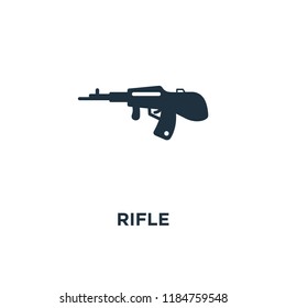 Rifle icon. Black filled vector illustration. Rifle symbol on white background. Can be used in web and mobile.