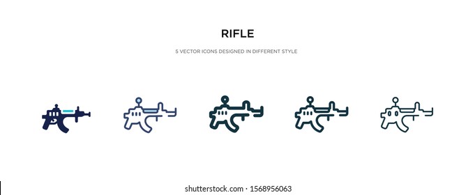 rifle icon in different style vector illustration. two colored and black rifle vector icons designed in filled, outline, line and stroke style can be used for web, mobile, ui