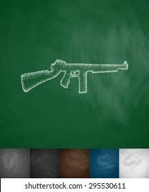 rifle icon. Hand drawn vector illustration. Chalkboard Design