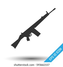 Rifle icon. Rifle sign. Simple flat logo of rifle on white background. Vector illustration.