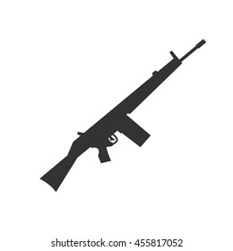 Rifle icon. Simple flat logo of rifle on white background. Vector illustration.