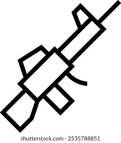 rifle icon. Thin linear style design isolated on white background