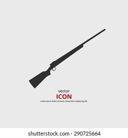 Rifle icon vector illustration. Black silhouette gun
