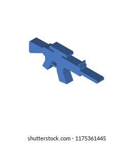 Rifle isometric left top view 3D icon