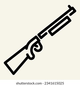 Rifle line icon. Weapon vector illustration isolated on white. Shotgun outline style designed for and app. Eps 10.