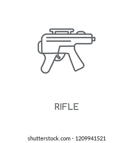 Rifle linear icon. Rifle concept stroke symbol design. Thin graphic elements vector illustration, outline pattern on a white background, eps 10.