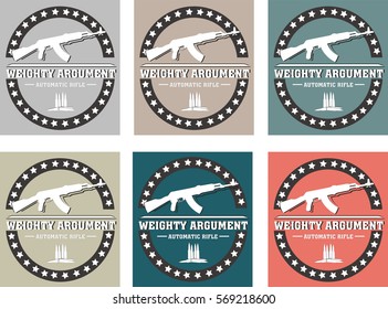 rifle logo on different backgrounds