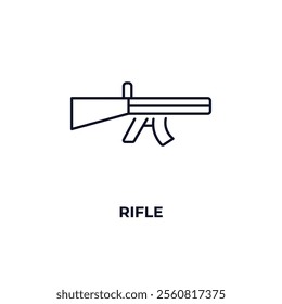 rifle outline icon. Linear vector from army and military concept. Thin line rifle icon isolated on white background
