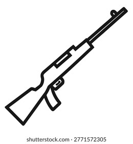 rifle outline  icon vector on white background 
