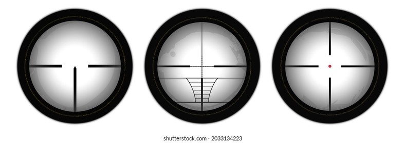 Rifle Reticle. Sniper Scope. Crosshairs Of A Gun Optics